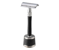 Feather Wood Handle Stainless Double Edge Razor with Stand