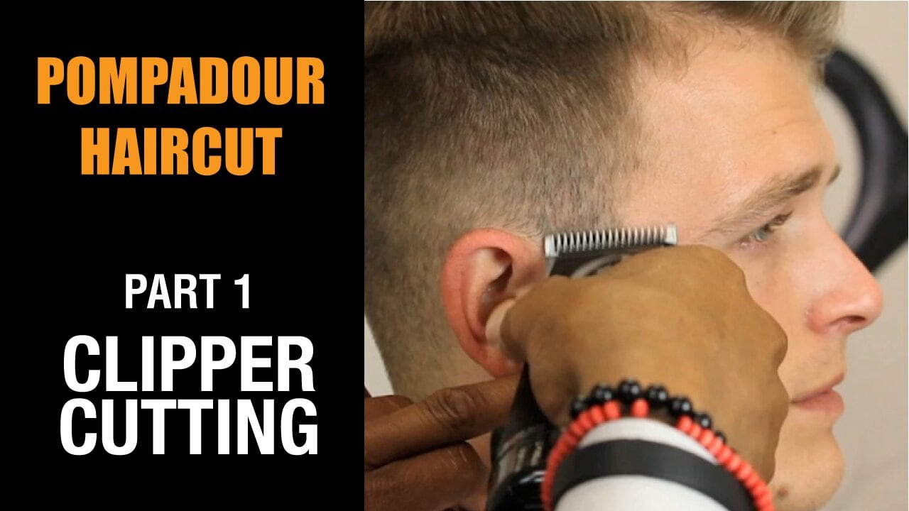 Men's Pompadour Haircut Clipper Cutting