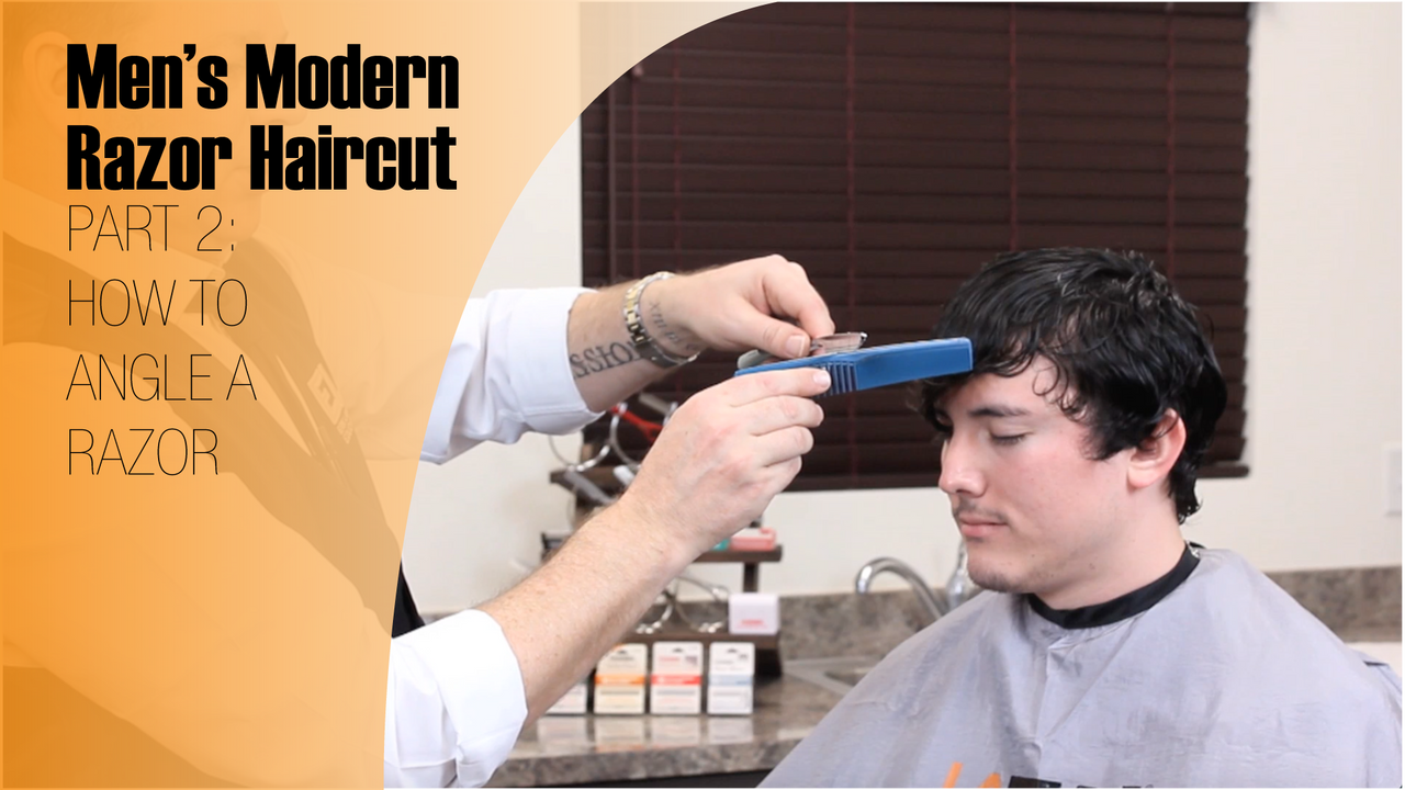 Part 2 - Men's Modern Razor Haircut - How to Angle a Razor - Erik Lander