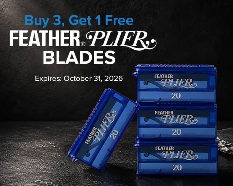Buy 3, get 1 Free Feather Plier Blades, Expires October 31, 2026