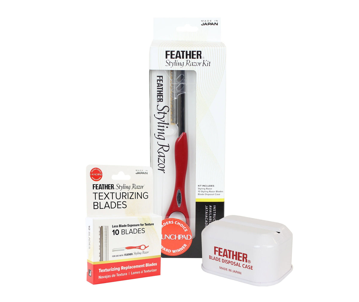 Feather Styling Razor Kit - Texturizing Red