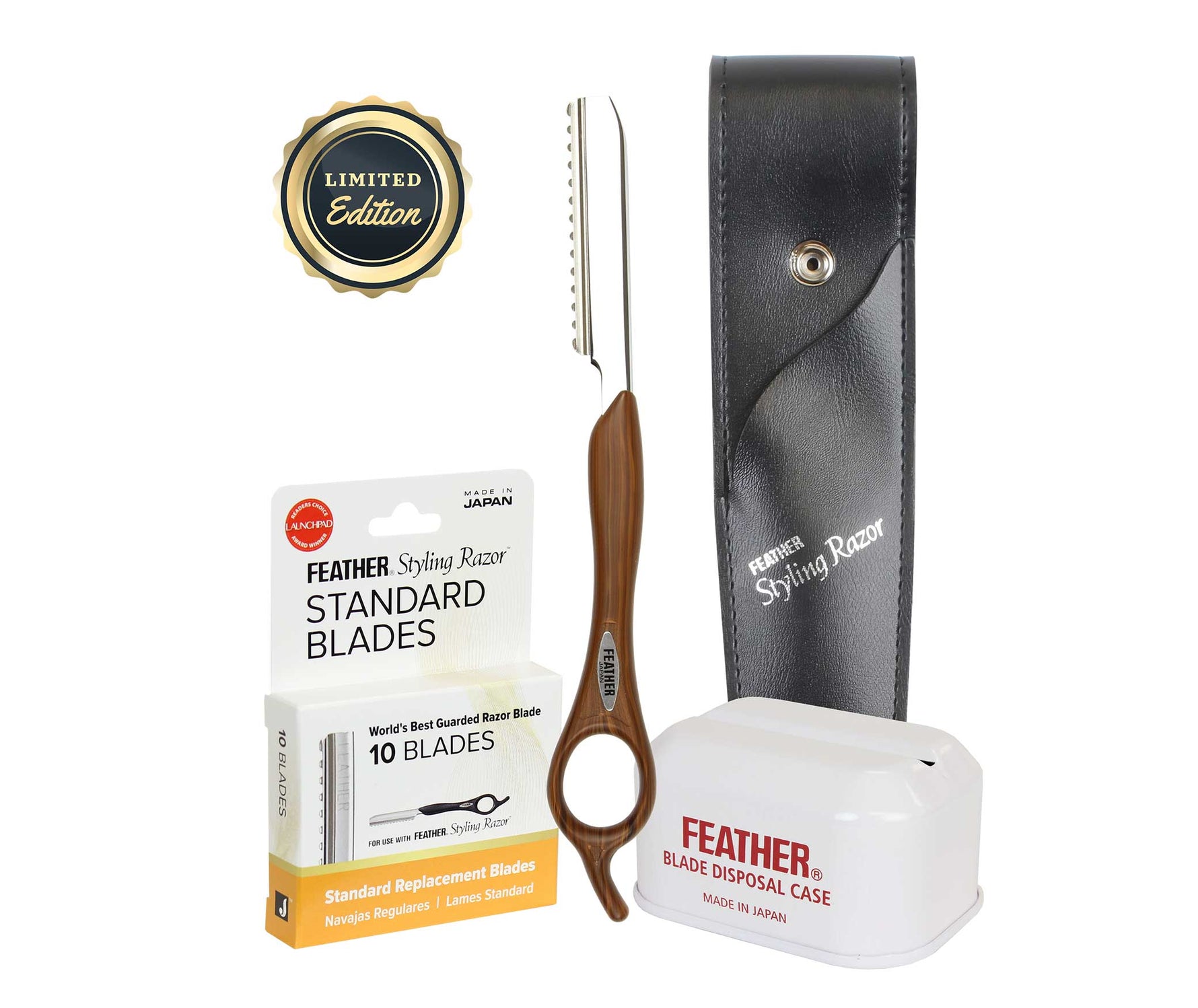 Feather Styling Razor Kit Wood-Look Limited Edition