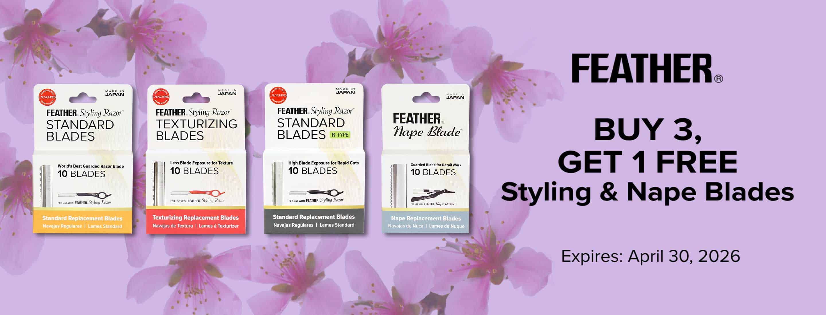 Feather - Buy 3, get 1 Free Styling and Nape Blades - Expires April 30, 2026