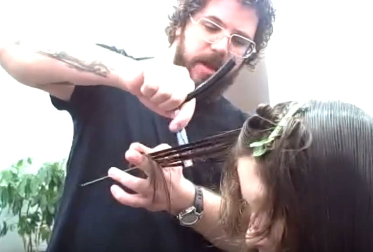 Women's Long Hair Razor Haircut with a Plier Razor - Gerard Scarpaci
