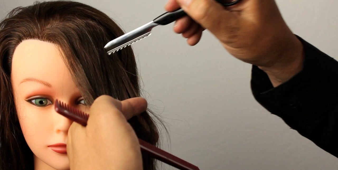 Fringe and Face Framing with a Razor