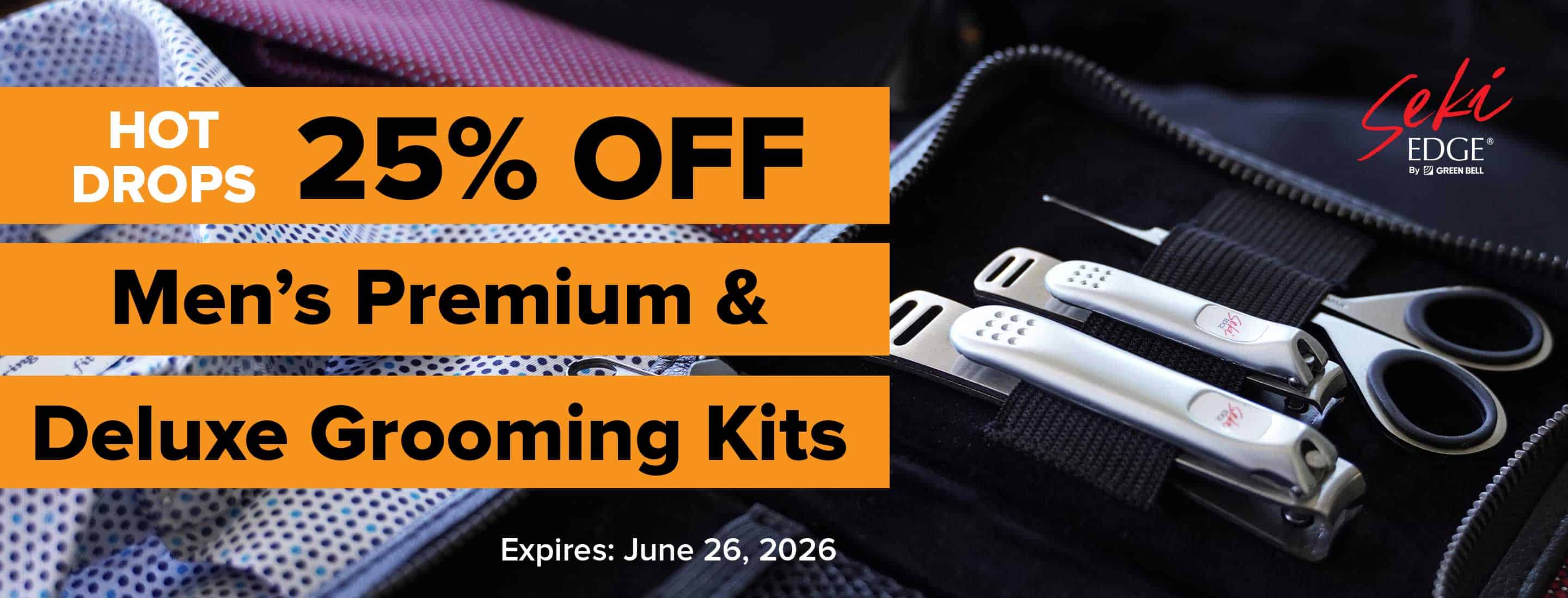 Hot Drops - 25% Off Seki Edge Men's Premium & Deluxe Grooming Kits - Expires June 26, 2026