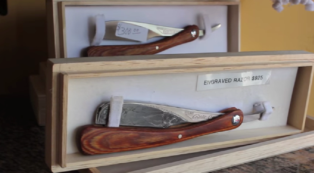 Old vintage straight shaving razors