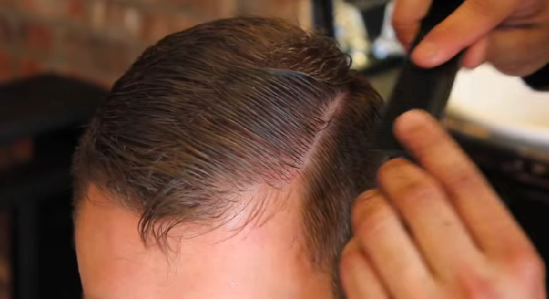 Men's Comb Over Haircut - Creating the Part - Part 2