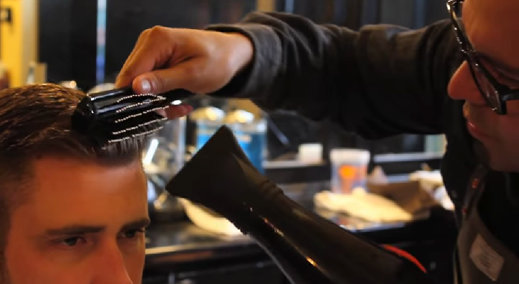 Men's Comb Over Haircut - Blowdrying Technique Part 6