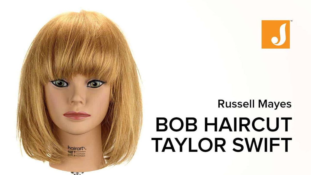 Bob Haircut Taylor Swift Style with Heavy Bangs