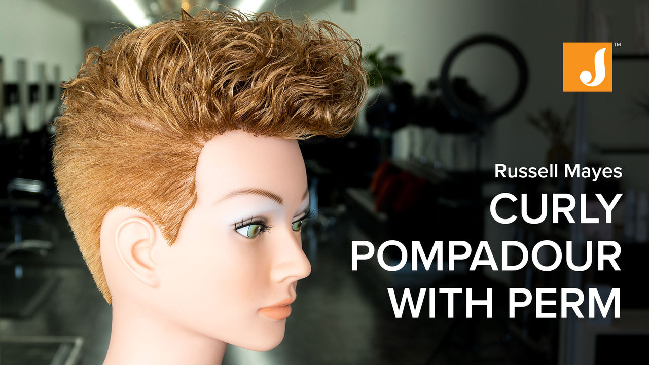 Russell Mayes - Curly Unisex Pompadour with Perm Haircut