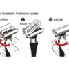 How to insert and remove blades